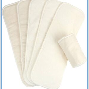 Mama Koala 6-Layer Natural Cotton Cloth Diaper Inserts, Adjustable (6 Pack)